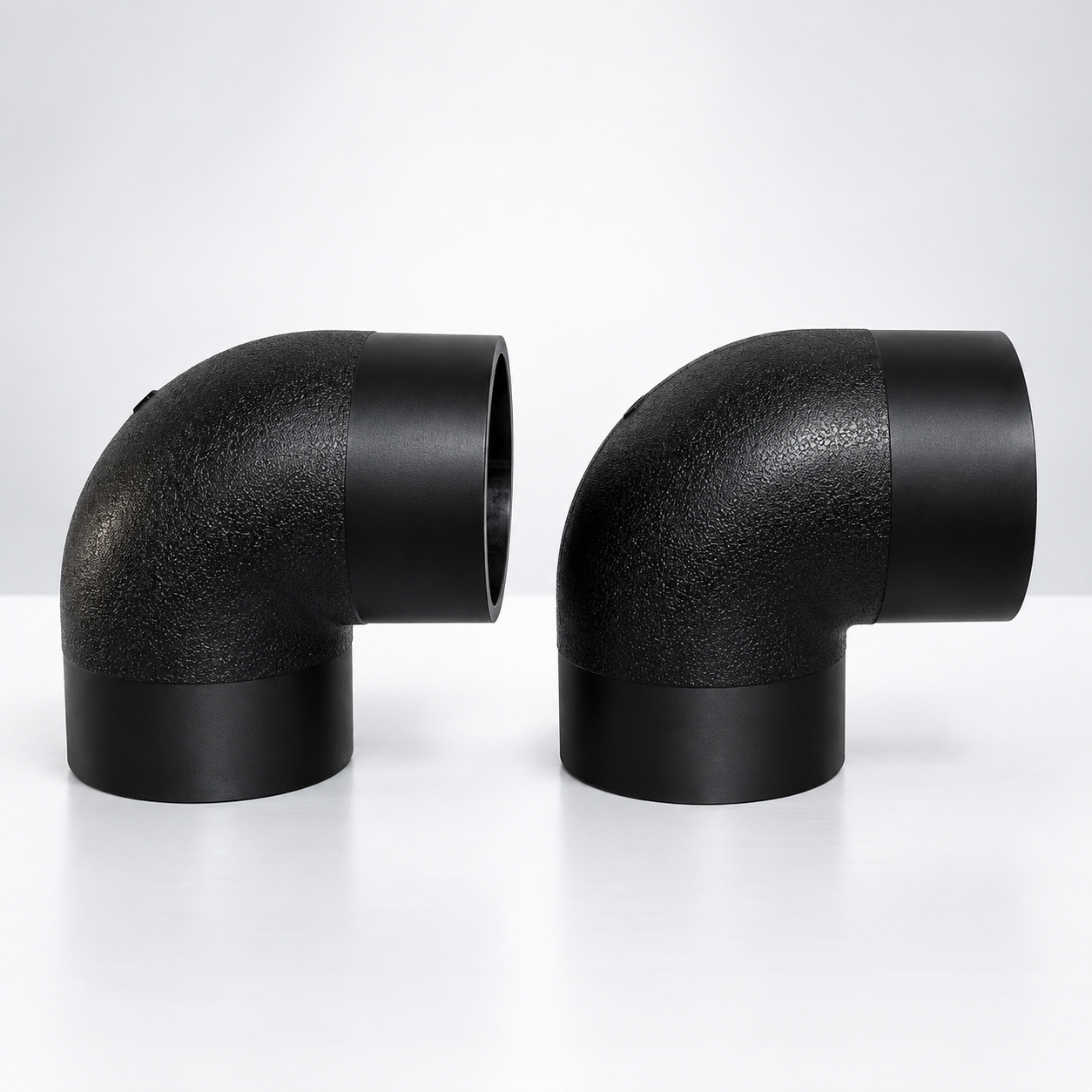 Elbow 90 derajat butt fusion HDPE PE100 berwarna hitam